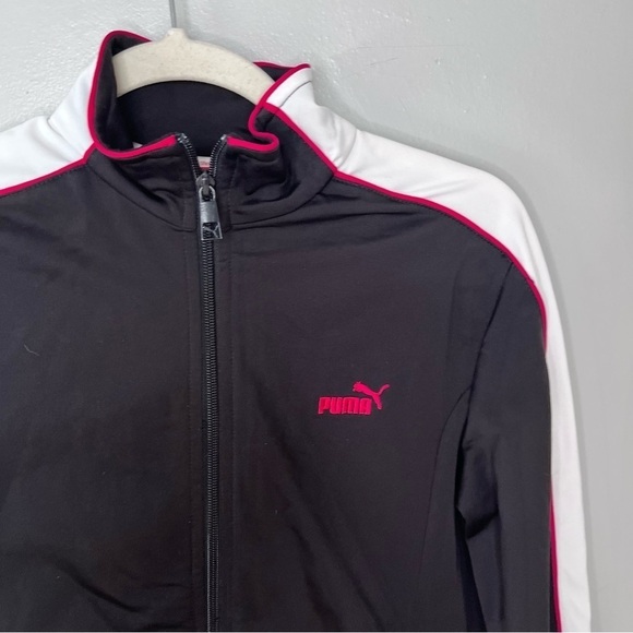 Puma Black White Pink Zip-up Sweatshirt Jacket Small - Picture 2 of 7